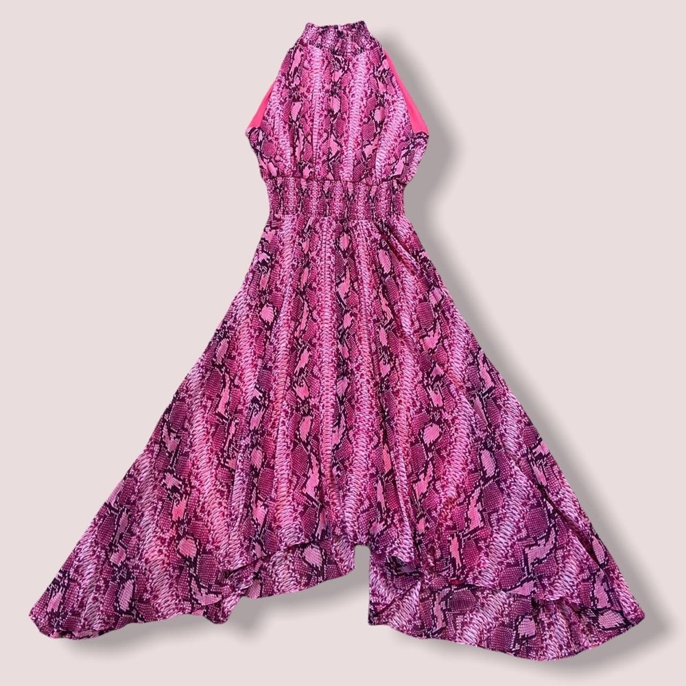 Pink Snake Print Maxi Dress